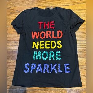 Women’s rainbow sparkle shirt Alice and Olivia size XS